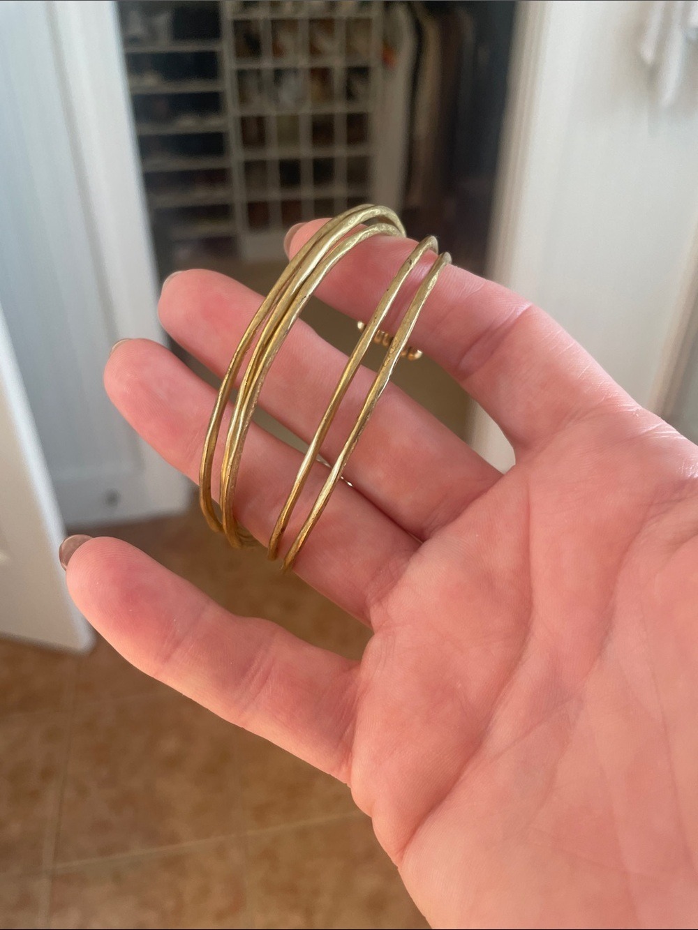 Stella & Dot Gold Triple Bangle Bracelet - Picture 2 of 7